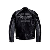Harley Davidson Classic Cruiser Grey and Black Cowhide Leather Jacket for Men with Dual Vents
